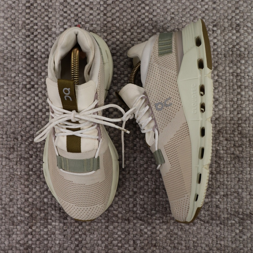 On Running Cloudnova Cream Olive Green Women 8 Sneakers 26.97885